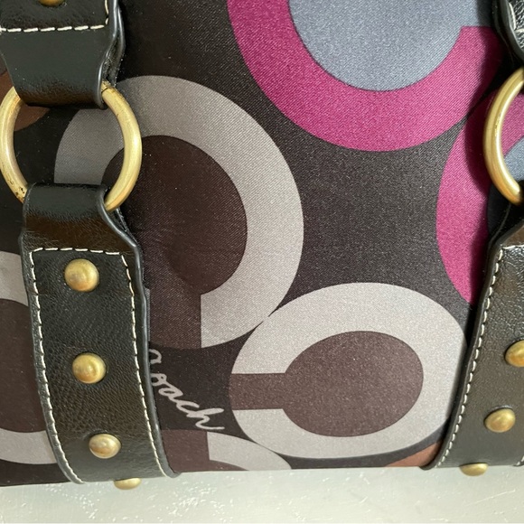 Gorgeous Purple Plum Sofia Madison Y2K coach Bag Signature Retro Vibe Polka Dot - Picture 7 of 12